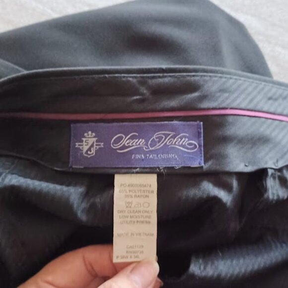 Sean John Fine Tailoring Men Tall 2-Piece black suit Jacket 42XL/Pants 38W X 34L - Picture 11 of 16